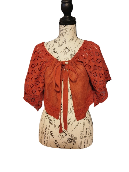 Free People Tops - Free People Eyelet Tie-Front Shrug, Small